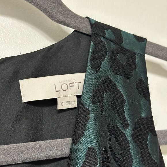 Loft Animal Print Sleeveless Dress size Womens 0 Work Formal Dress Blue & Black - Picture 4 of 5